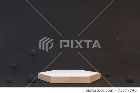 Modern Black abstract design podium show cosmetic product geometric. 3D rendering Modern Black abstract design podium show cosmetic product geometric. 3D rendering 75577740