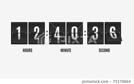 Mechanical Scoreboard of Hour and Minutes. Vector 75578664