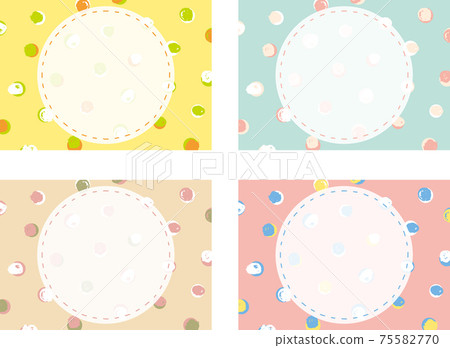 Stitch frame hand-painted dot background set - Stock Illustration