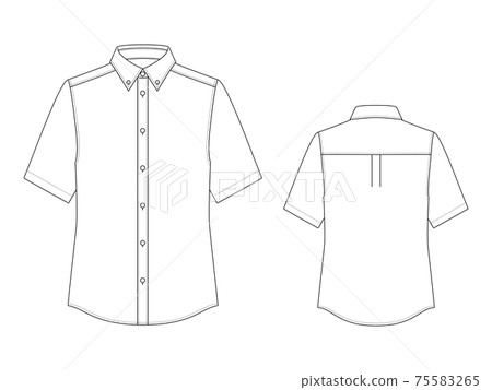 簡單的短袖鈕扣襯衫圖片圖案 75583265