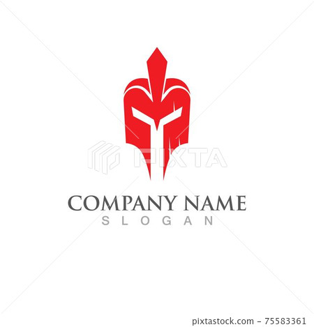 Spartan helmet logo template 75583361