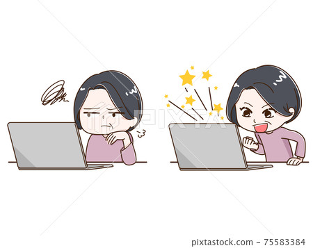 女人操作PC的插圖集嘆氣→Yossha 女人操作PC的插圖集嘆氣→Yossha 75583384