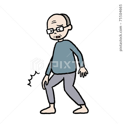 Illustration of an elderly man with a sore knee Illustration of an elderly man with a sore knee 75584665