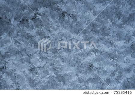 Frosty snowy surface in winter interior wall 75585416