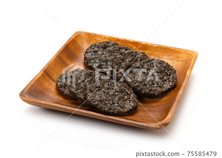 Japanese sweets black sesame rice crackers 75585479