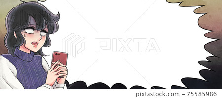 Shoujo日本漫畫touch-姐姐震驚地看到智能手機-氣球橫幅 Shoujo日本漫畫touch-姐姐震驚地看到智能手機-氣球橫幅 75585986