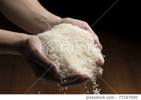 用手提起白米飯 用手提起白米飯 75587000