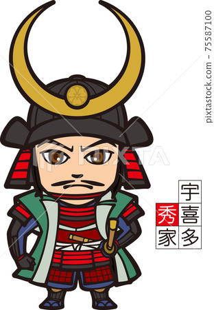 Armed and standing manga-like Ukita Hideie [2 heads] 75587100