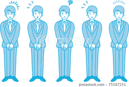 男商人站姿面部表情變化圖材料集 75587251