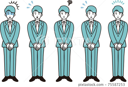 男商人站姿面部表情變化圖材料集 75587253