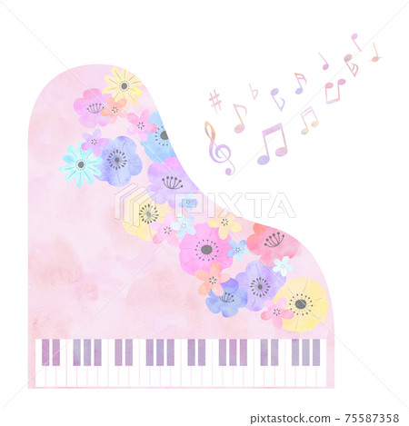 Flower and piano image Flower and piano image 75587358