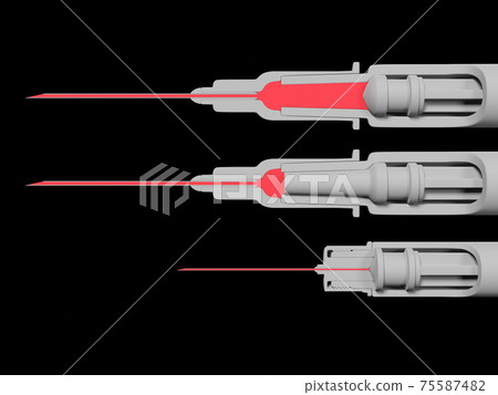 Comparison of syringe dead space black background 75587482
