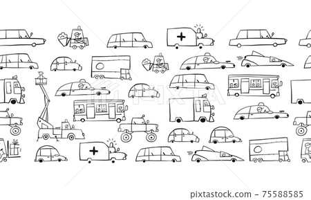 Traffic Jam. Cars on Road. Seamless Pattern for your design 75588585