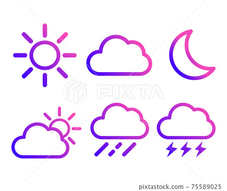Weather forecast mark set 75589025