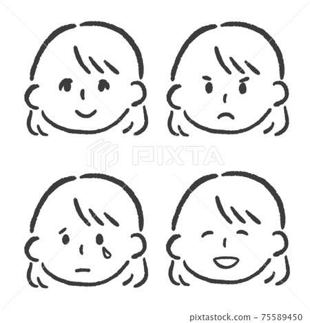 Emotions and sorrows Women's facial expressions Emotions and sorrows Women's facial expressions 75589450