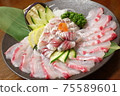 sliced raw fish 75589601