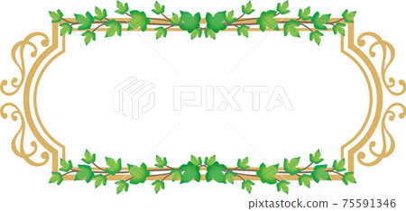 葉裝飾框架 葉裝飾框架 75591346