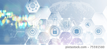internet digital security technology concept for business background. Lock on circuit board internet digital security technology concept for business background. Lock on circuit board 75591580