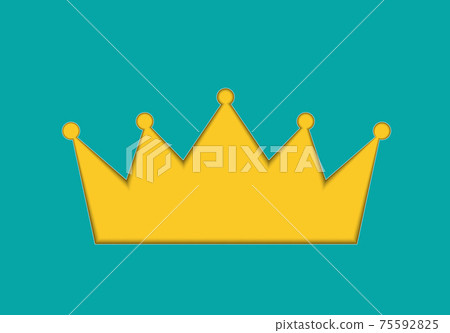 Paper cut crown. Vector illustration Paper cut crown. Vector illustration 75592825