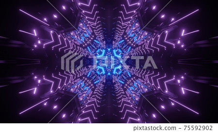 Geometric pattern of neon illumination 3d illustration 75592902