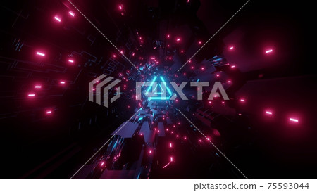 3d illustration of sci fi glowing corridor 75593044