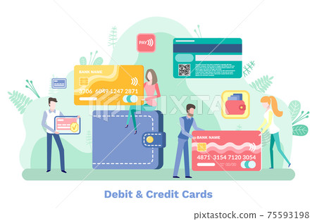 Online Bank Credit and Debit Card Wallet Money 75593198