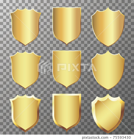 Golden badges vector 75593430