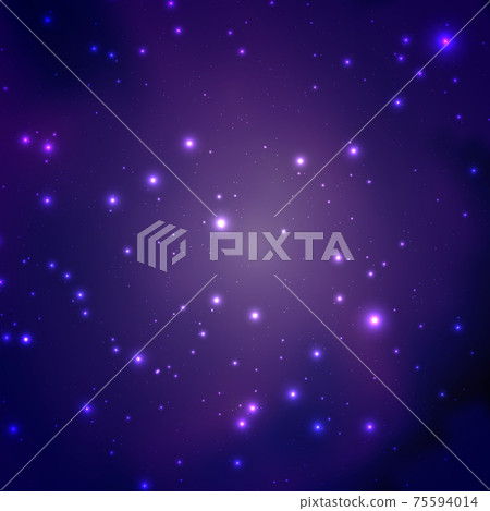 Outer space with bright shiny stars, blue and purple background. Outer space with bright shiny stars, blue and purple background. 75594014