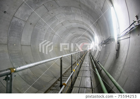 Underground shield tunnel under construction (Chofu / Tokyo) 75594253