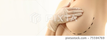 Cropped photo of lady ready for plastic correction 75594769