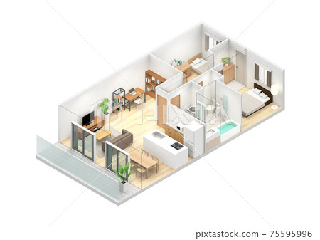 從房子的角度鳥瞰的CG透視圖 75595996