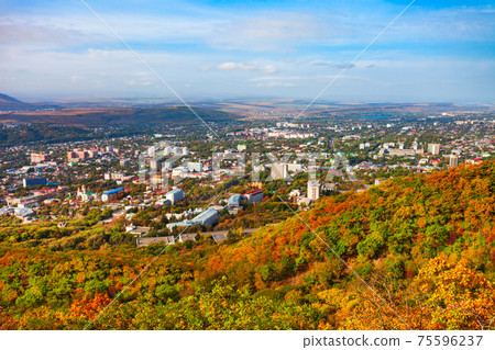 Pyatigorsk city aerial panoramic view Pyatigorsk city aerial panoramic view 75596237