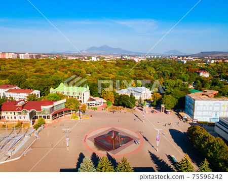Central square in Yessentuki city, Russia 75596242