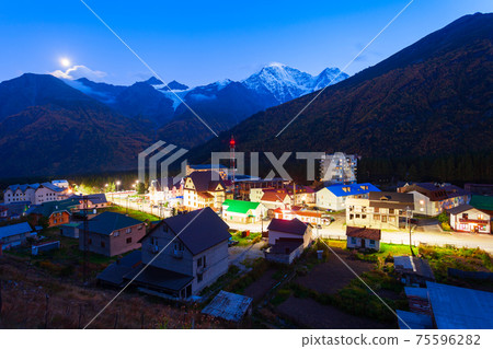 Terskol village aerial view, Elbrus region Terskol village aerial view, Elbrus region 75596282