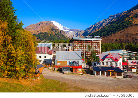 Cheget village in Elbrus region, Russia Cheget village in Elbrus region, Russia 75596305