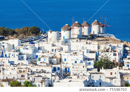 Windmills on Mykonos, Greece 75596703