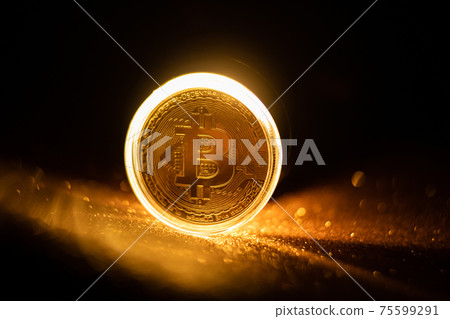 golden Bitcoin virtual money concept golden Bitcoin virtual money concept 75599291