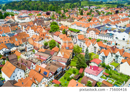 Fussen town aerial view Fussen town aerial view 75600416