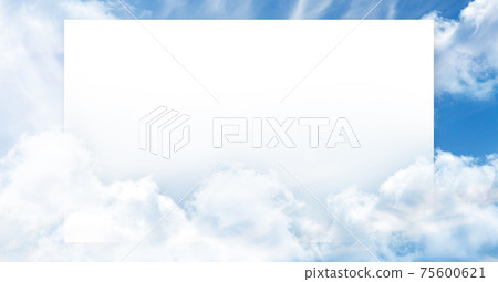 Frame with copy space over blue sky and clouds 75600621
