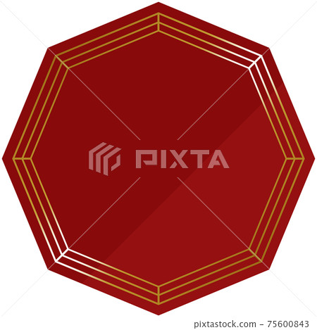 Regular octagonal Chinese style frame red & gold 75600843