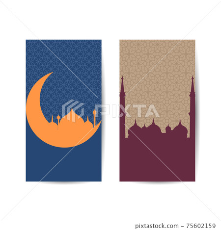 Creative Month with Mosque for Muslim Community Festival, Ramadan Kareem celebration. islamic background banner 75602159