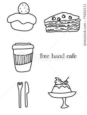 Line art Free hand cafe 75602511