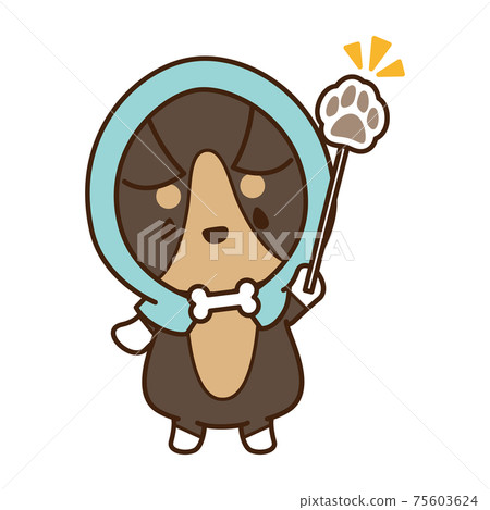 Corgi, a dog wearing a disaster prevention hood and introducing one point Corgi, a dog wearing a disaster prevention hood and introducing one point 75603624