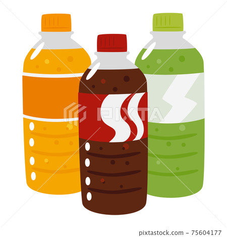 Illustration of carbonated juice in a PET bottle. Coke, orange flavor, melon soda, etc. 75604177