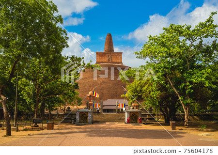 Abhayagiri Dagoba in Anuradhapura, Sri Lanka. unesco world heritage site. 75604178