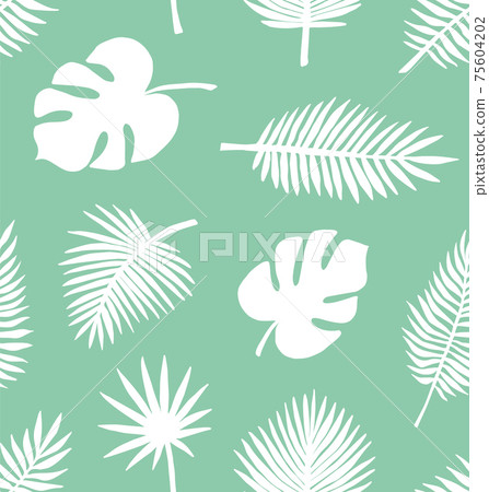 Vector seamless pattern of palm leaves silhouette 75604202