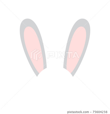 One Ear Rabbit Animation Vector flat cartoon rabbit bunny ears - Stock Illustration [75604238 ...