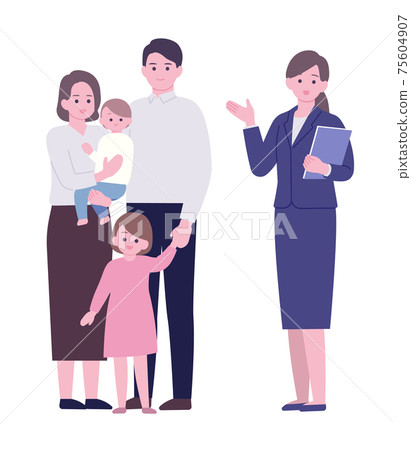 Female clerk to guide with family Female clerk to guide with family 75604907