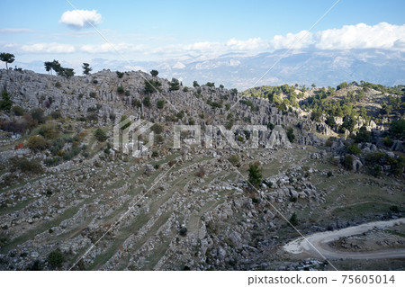 Adamkayalar, Mersin, Turkey, Anatolia. Aerial panoramic landscape. 75605014