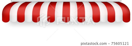 The roof of the tent is white-red, panorama - Vector The roof of the tent is white-red, panorama - Vector 75605121